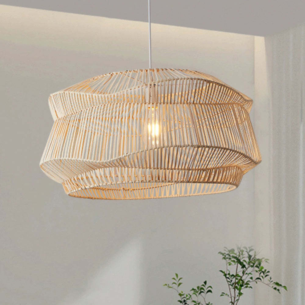 Natural Rattan Art Simple Pendant Light -Homdiy