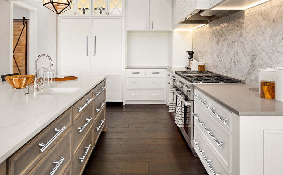 12 Pack Kitchen Bar Handle Pull With Brushed Nickel Finish(LS201BSS) -Homdiy