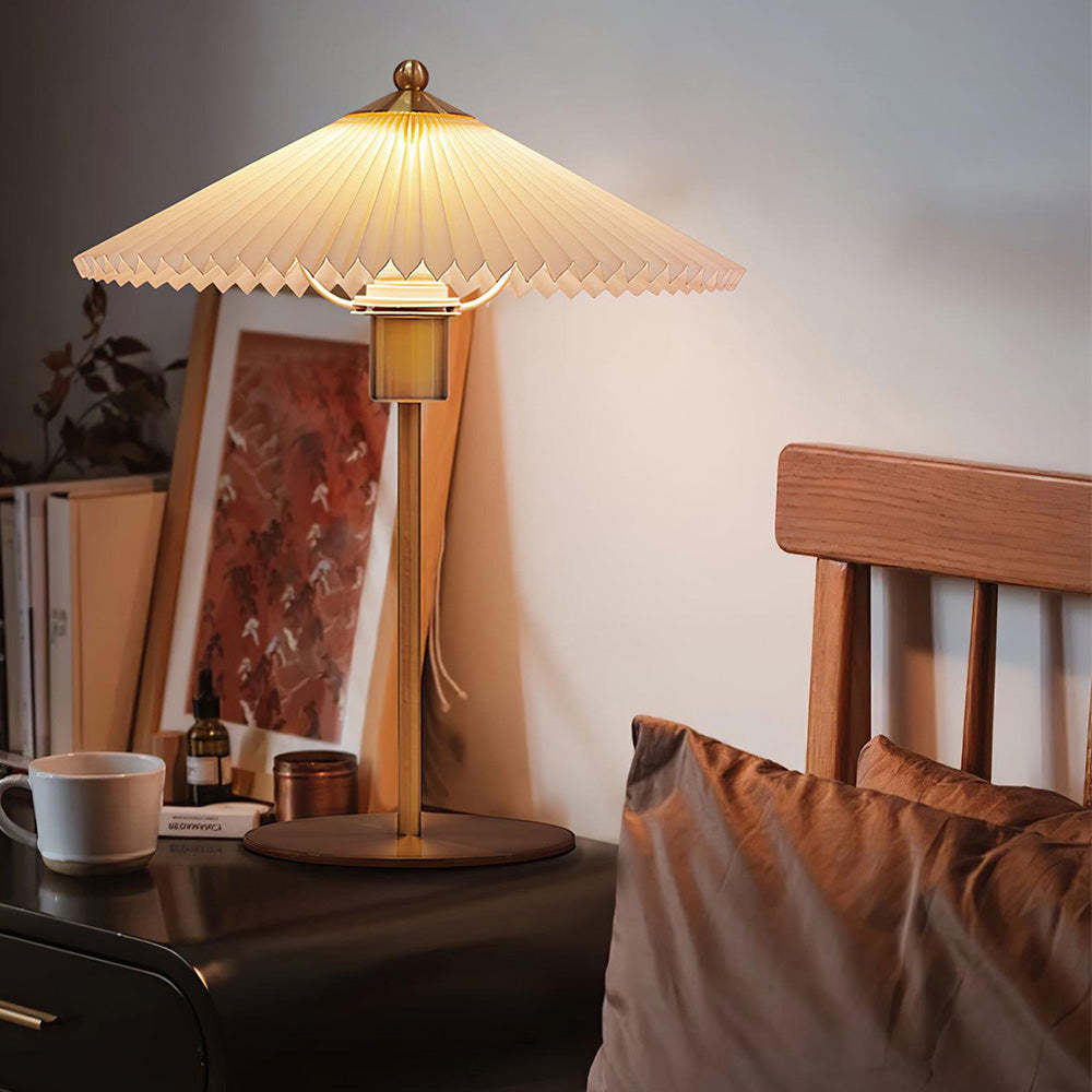 Mid-Century Pleated Table Light For Bedroom -Homdiy