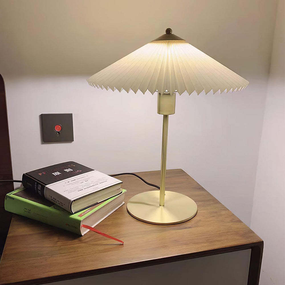 Mid-Century Pleated Table Light For Bedroom -Homdiy
