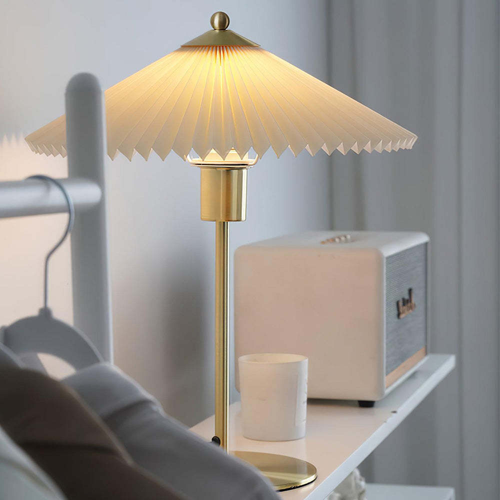Mid-Century Pleated Table Light For Bedroom -Homdiy