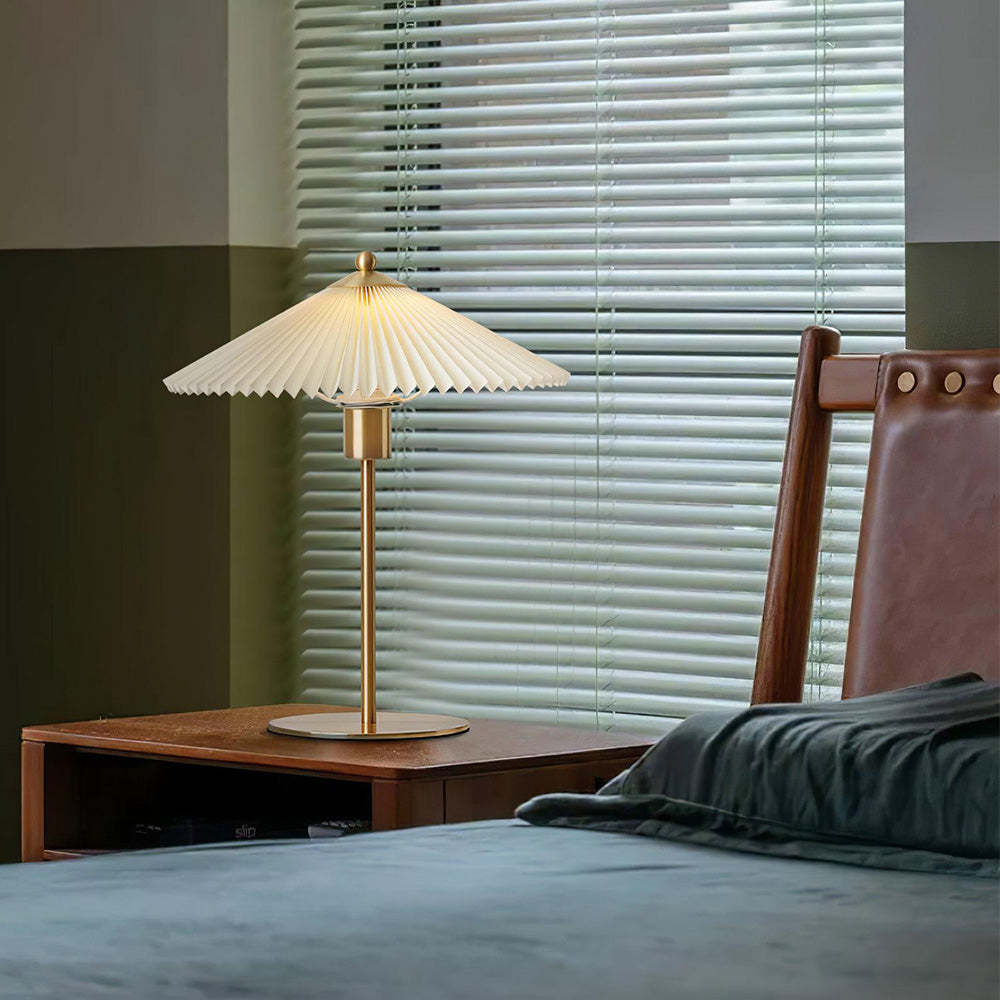 Mid-Century Pleated Table Light For Bedroom -Homdiy