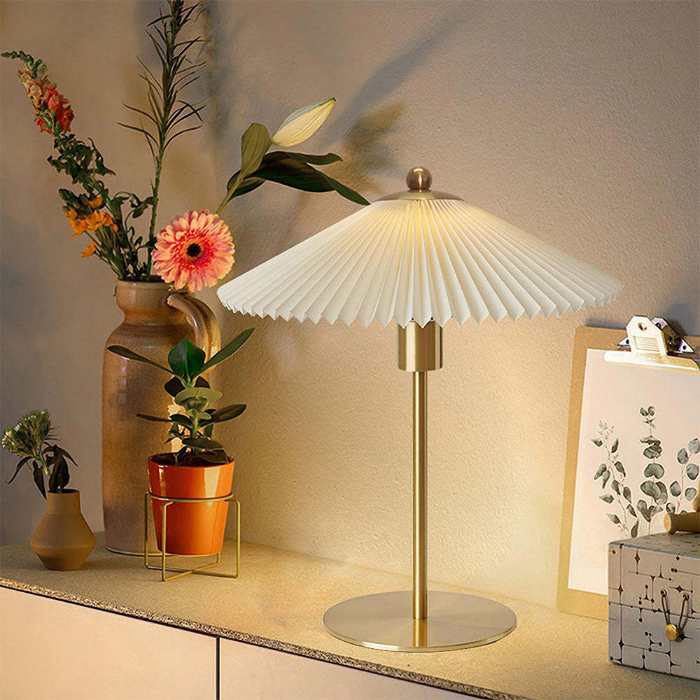 Mid-Century Pleated Table Light For Bedroom -Homdiy