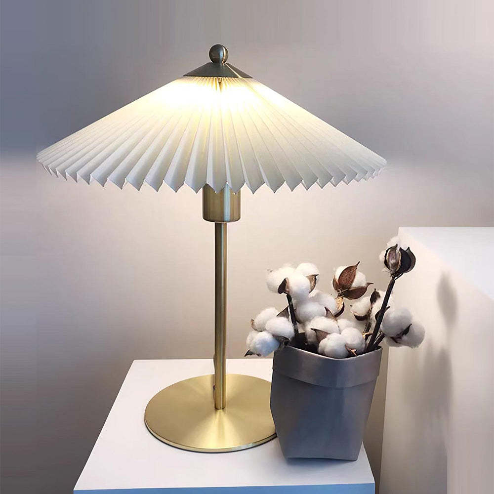 Mid-Century Pleated Table Light For Bedroom -Homdiy