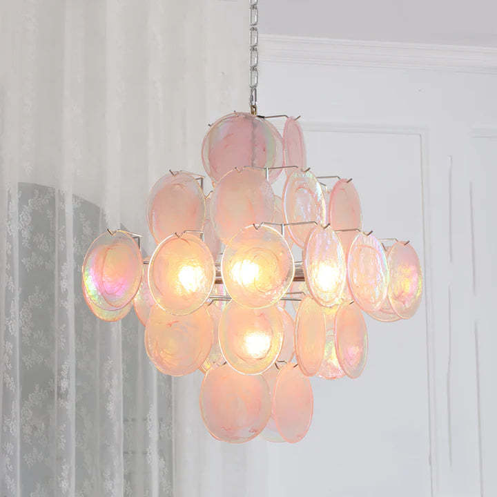 Vintage Pink Murano Glass Chandelier -Homdiy