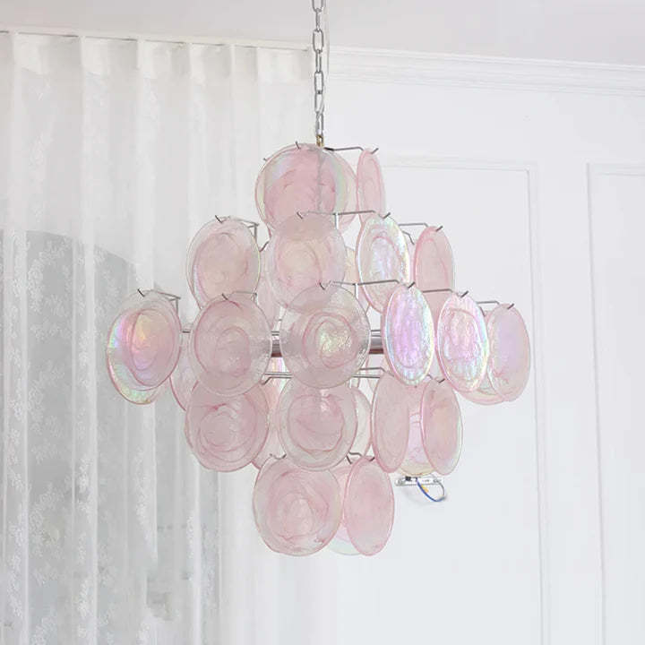 Vintage Pink Murano Glass Chandelier -Homdiy