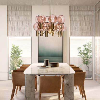 Modern Decorative Pink Glass Bubble Chandelier -Homdiy