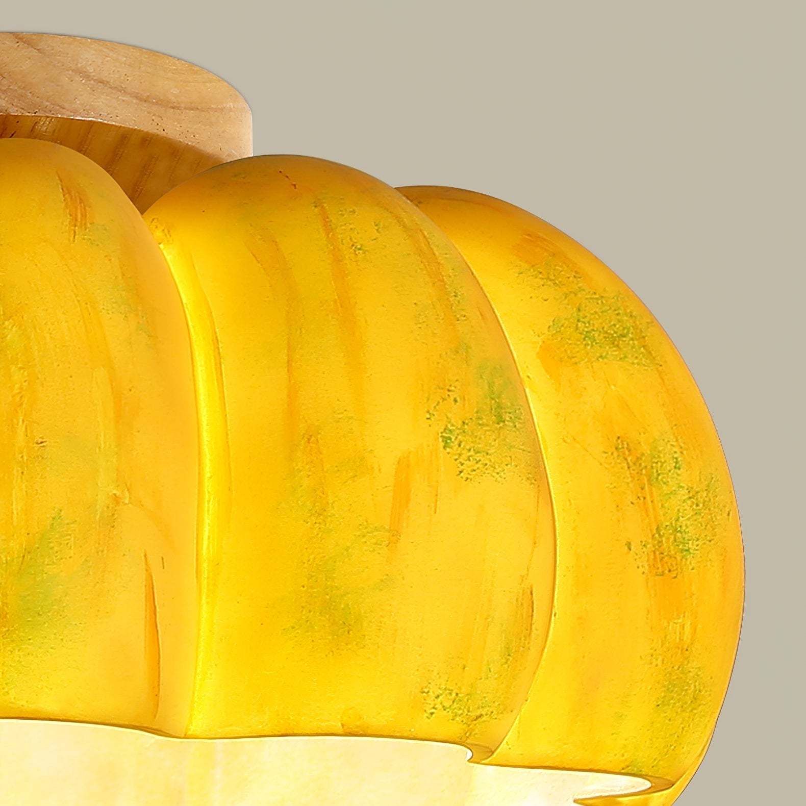 Modern Cream Style Yellow Pumpkin Ceiling Light -Homdiy