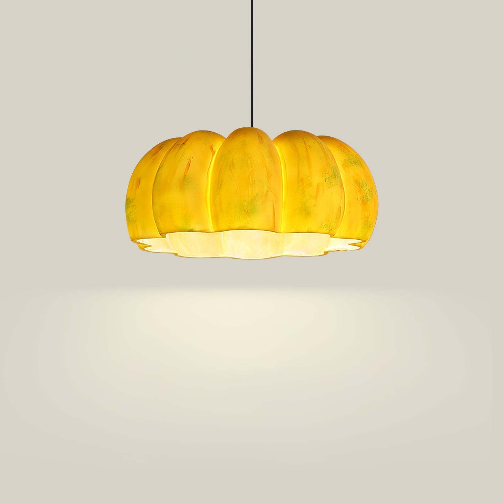 Yellow Pumpkin Pendant Light -Homdiy