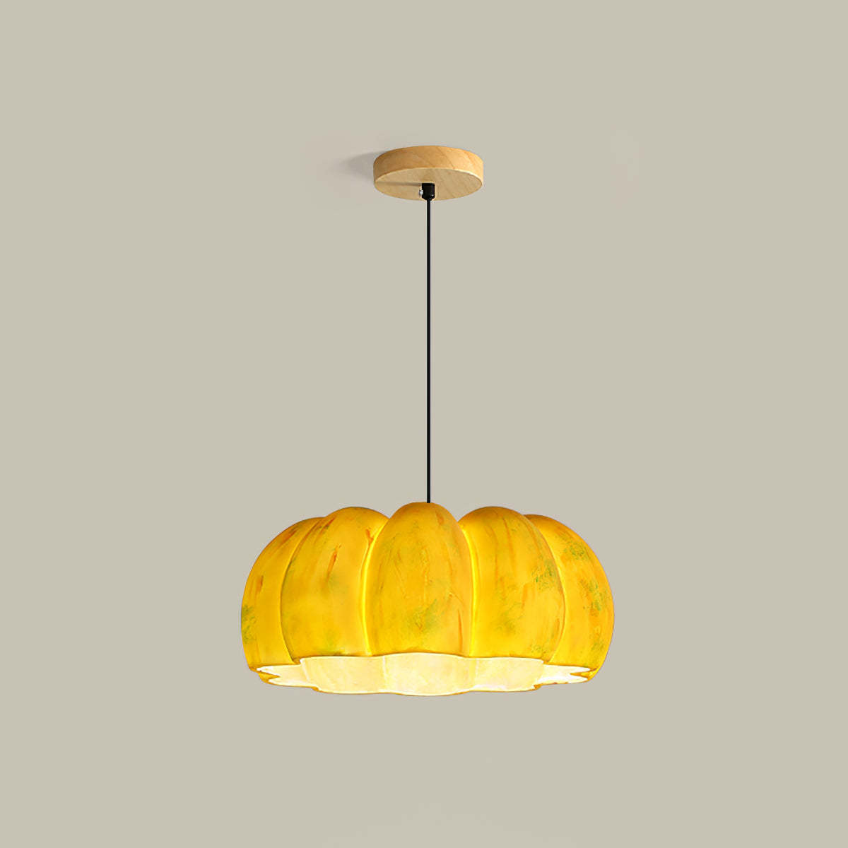 Yellow Pumpkin Pendant Light -Homdiy