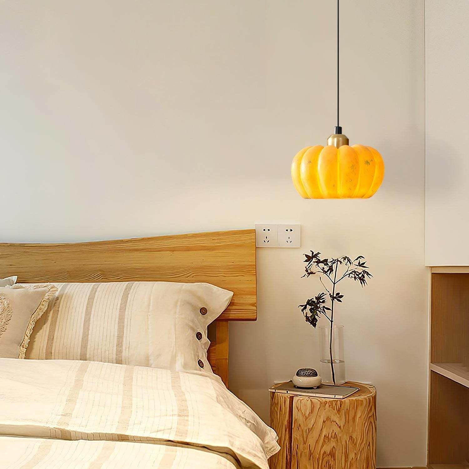 Yellow Pumpkin Pendant Light -Homdiy