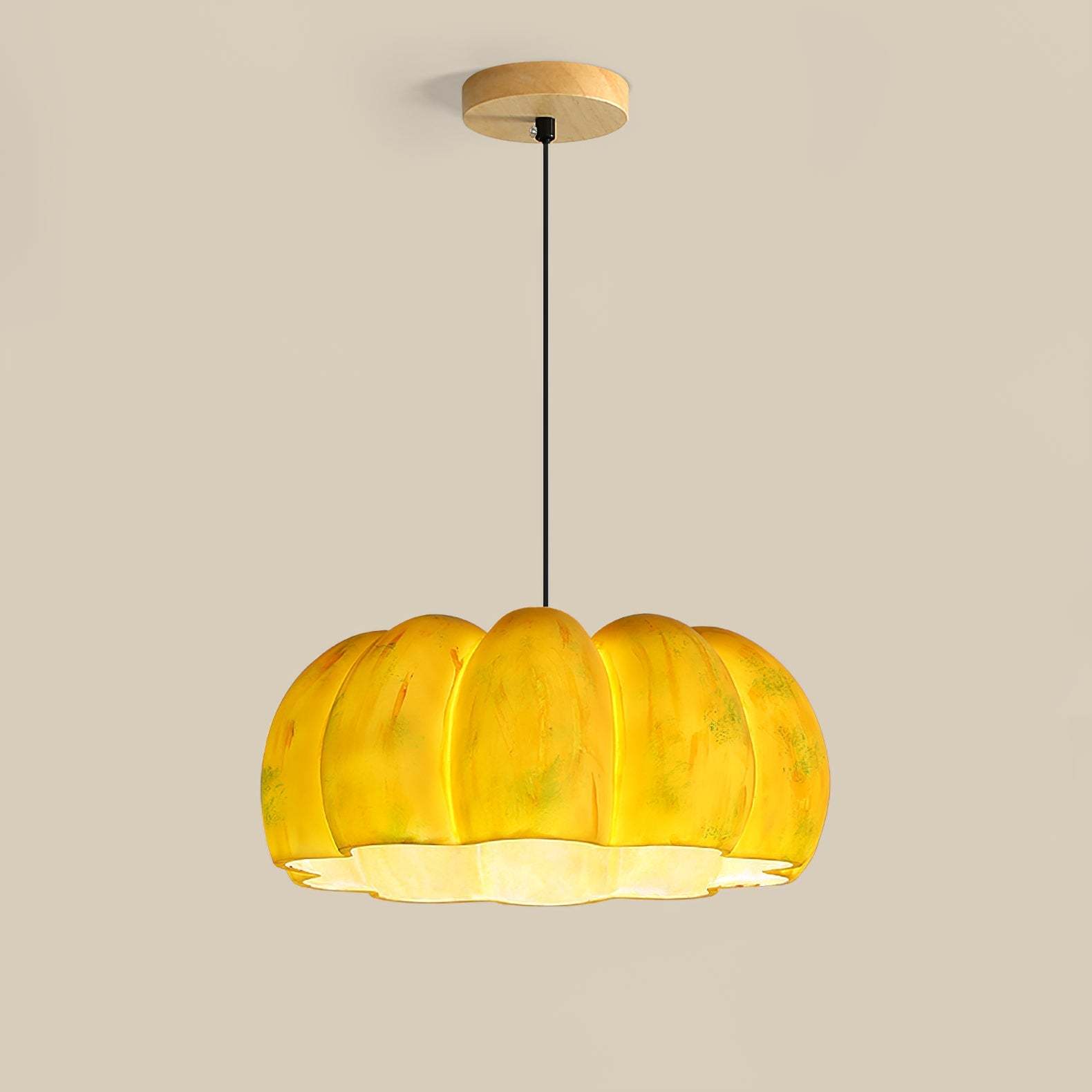 Yellow Pumpkin Pendant Light -Homdiy