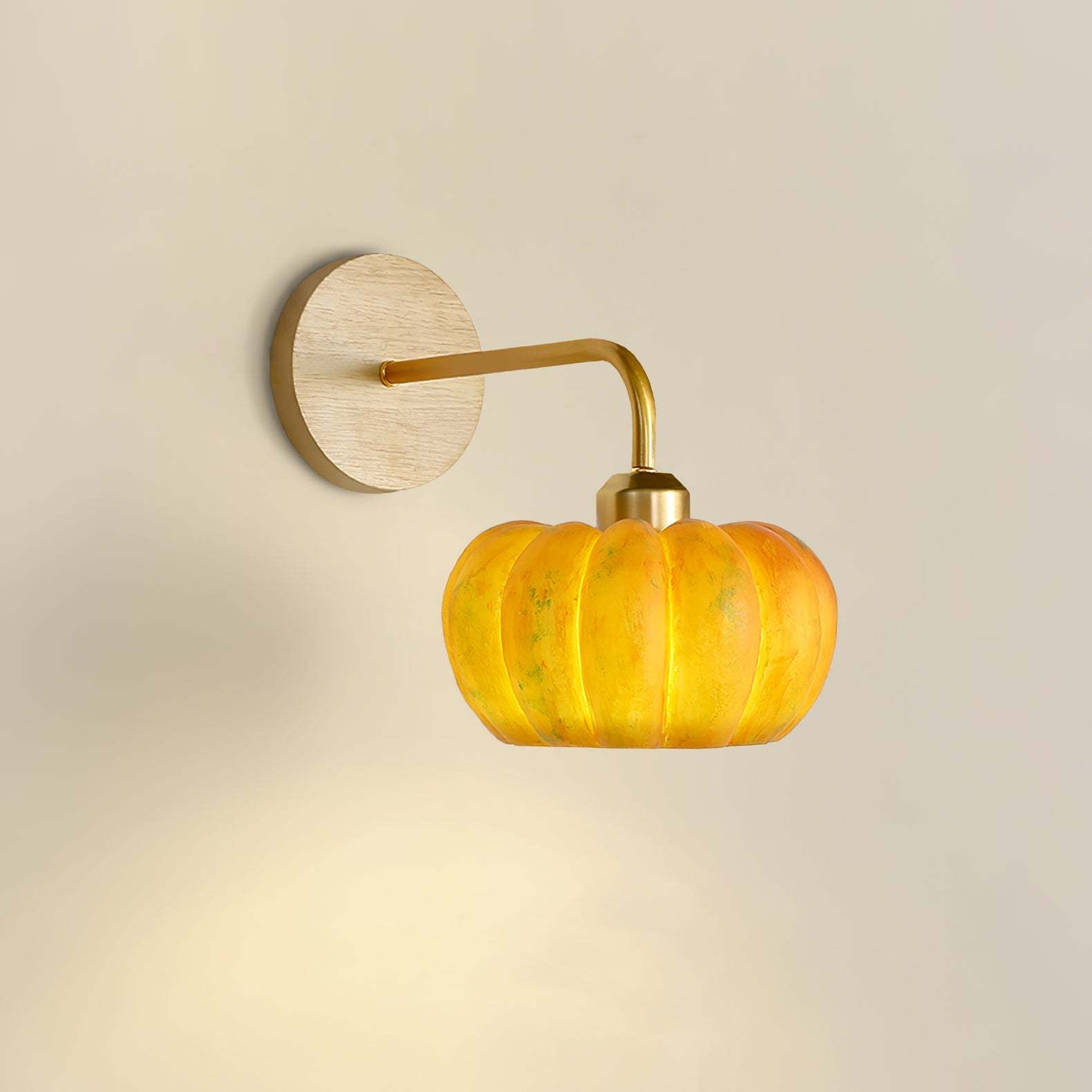 Cute Yellow Pumpkin Wall Lamp -Homdiy