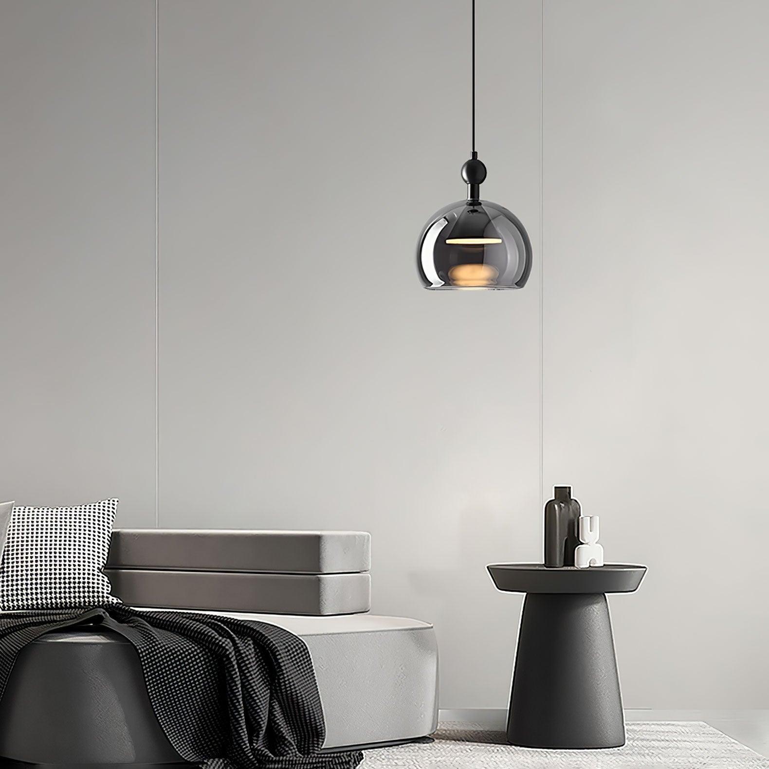 Nordic Black Glass LED Kitchen Island Pendant Light