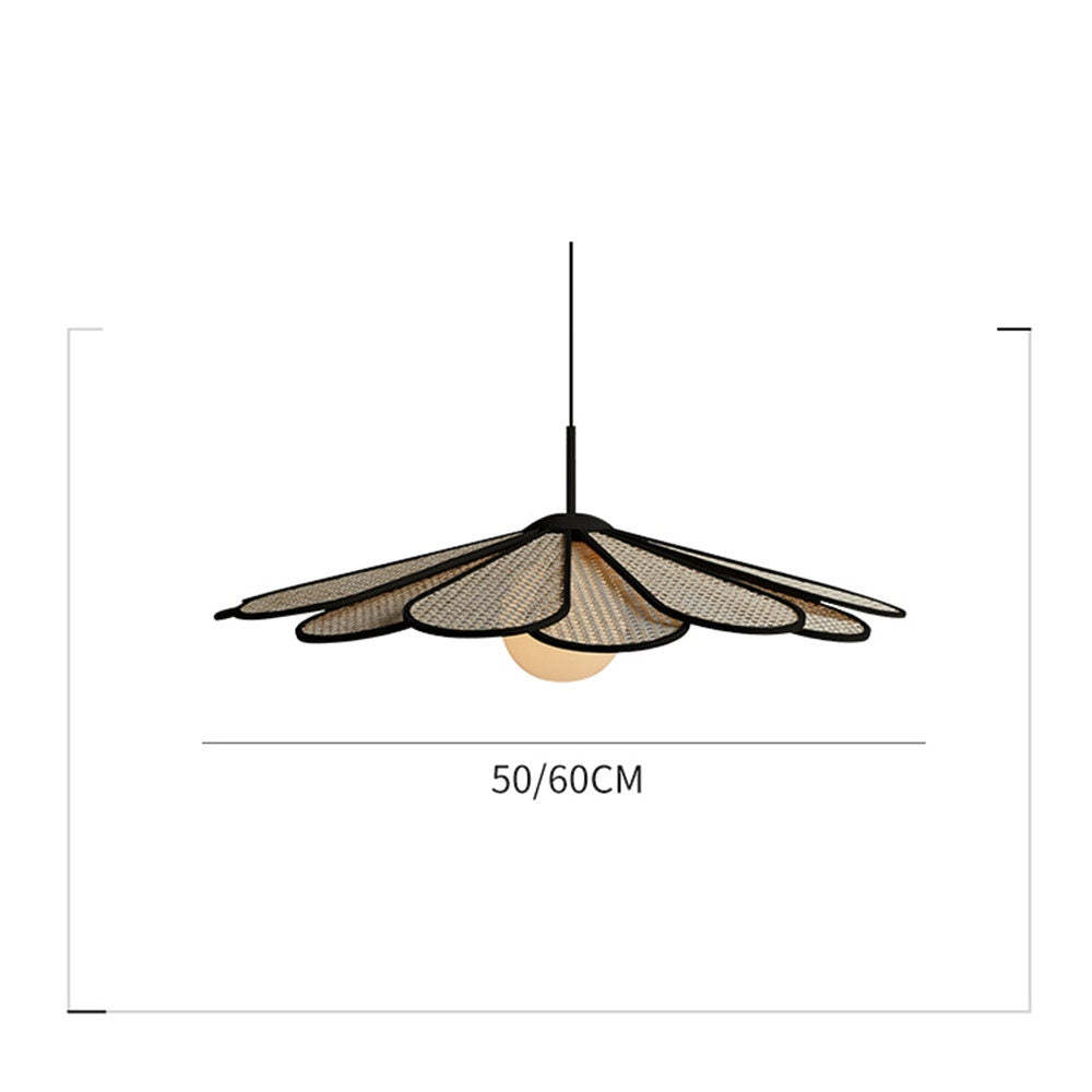 Modern Farmhouse Pendant Lighting Rattan Hanging Light -Homdiy