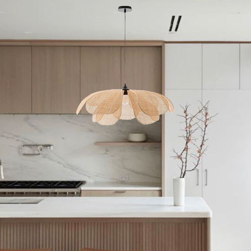 Vintage Petal Rattan Ceiling Pendant Light
