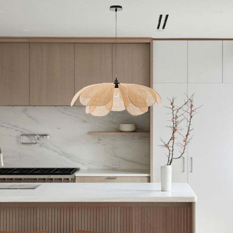 Vintage Petal Rattan Ceiling Pendant Light