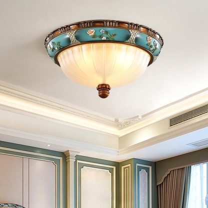 Homdiy Ceiling Light Retro Resin Green Living Room Flush Mount Ceiling Lights