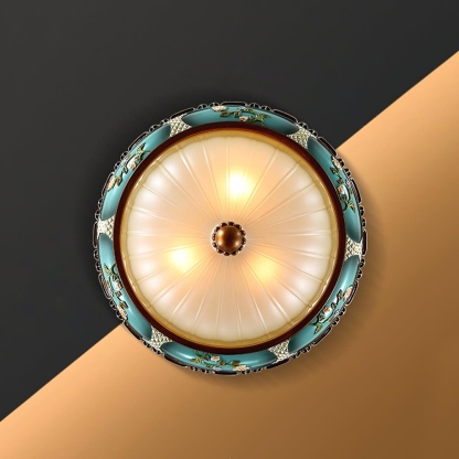 Retro Exquisite Resin Green Living Room Ceiling Light 
