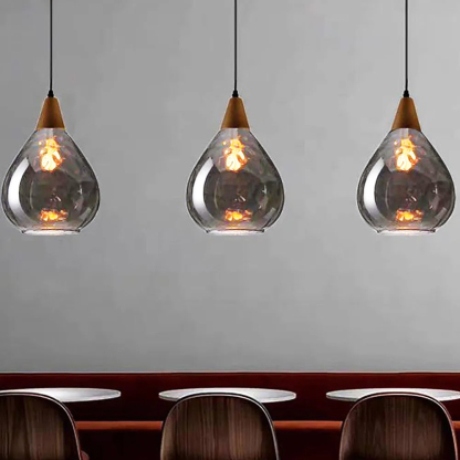 Retro Style Glass Mini Pendant Lighting Over Kitchen Island
