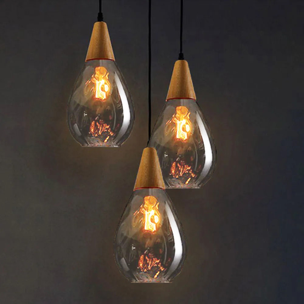 Retro Style Glass Mini Pendant Lighting Over Kitchen Island