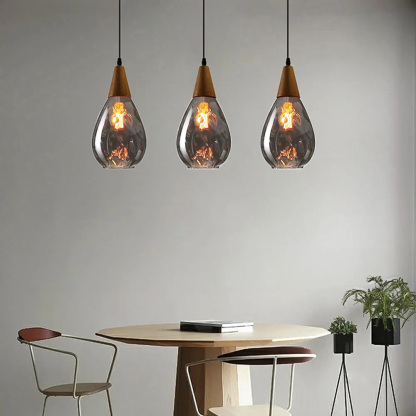 Retro Style Glass Mini Pendant Lighting Over Kitchen Island