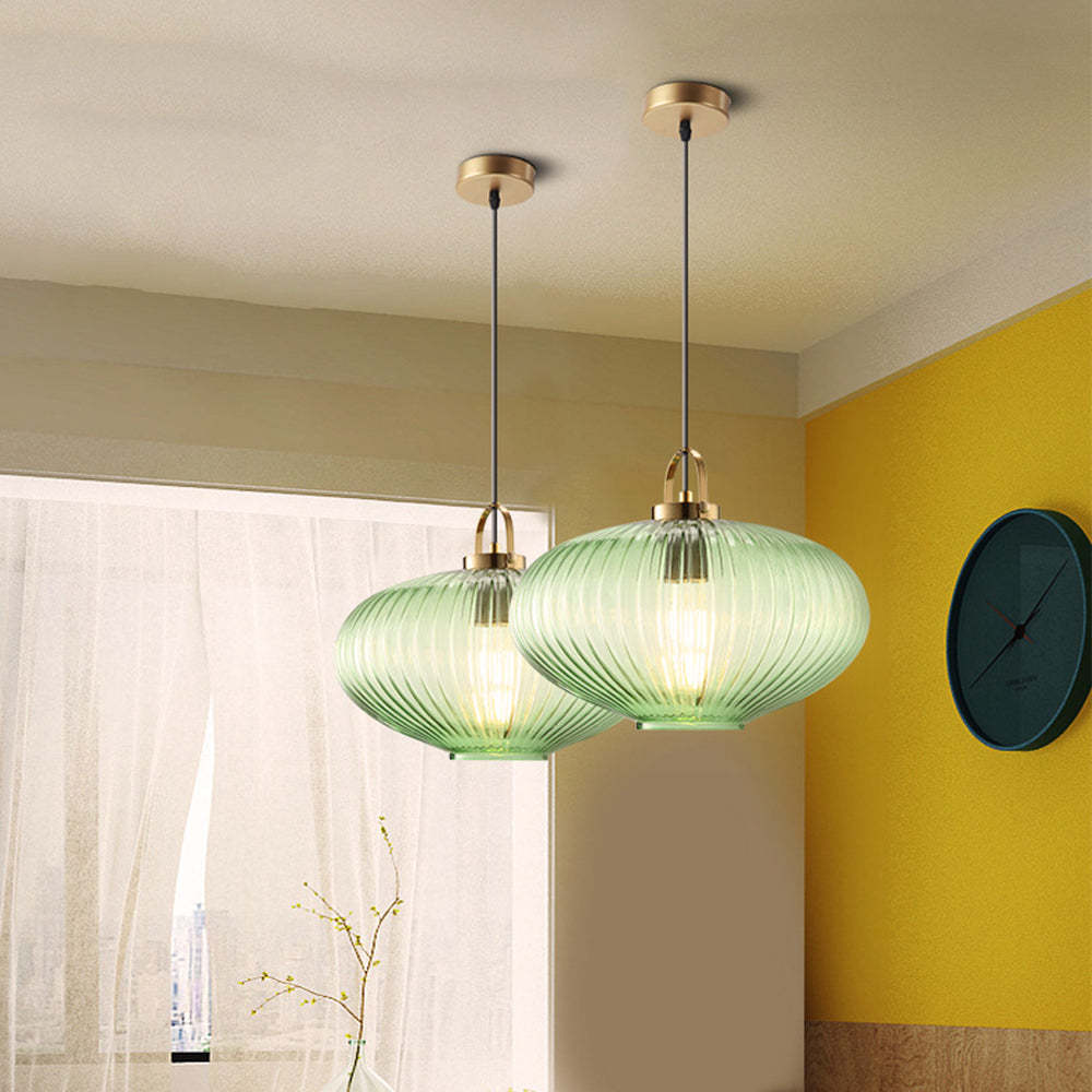 Vintage Stained Glass Pendant Hanging Light -Homdiy