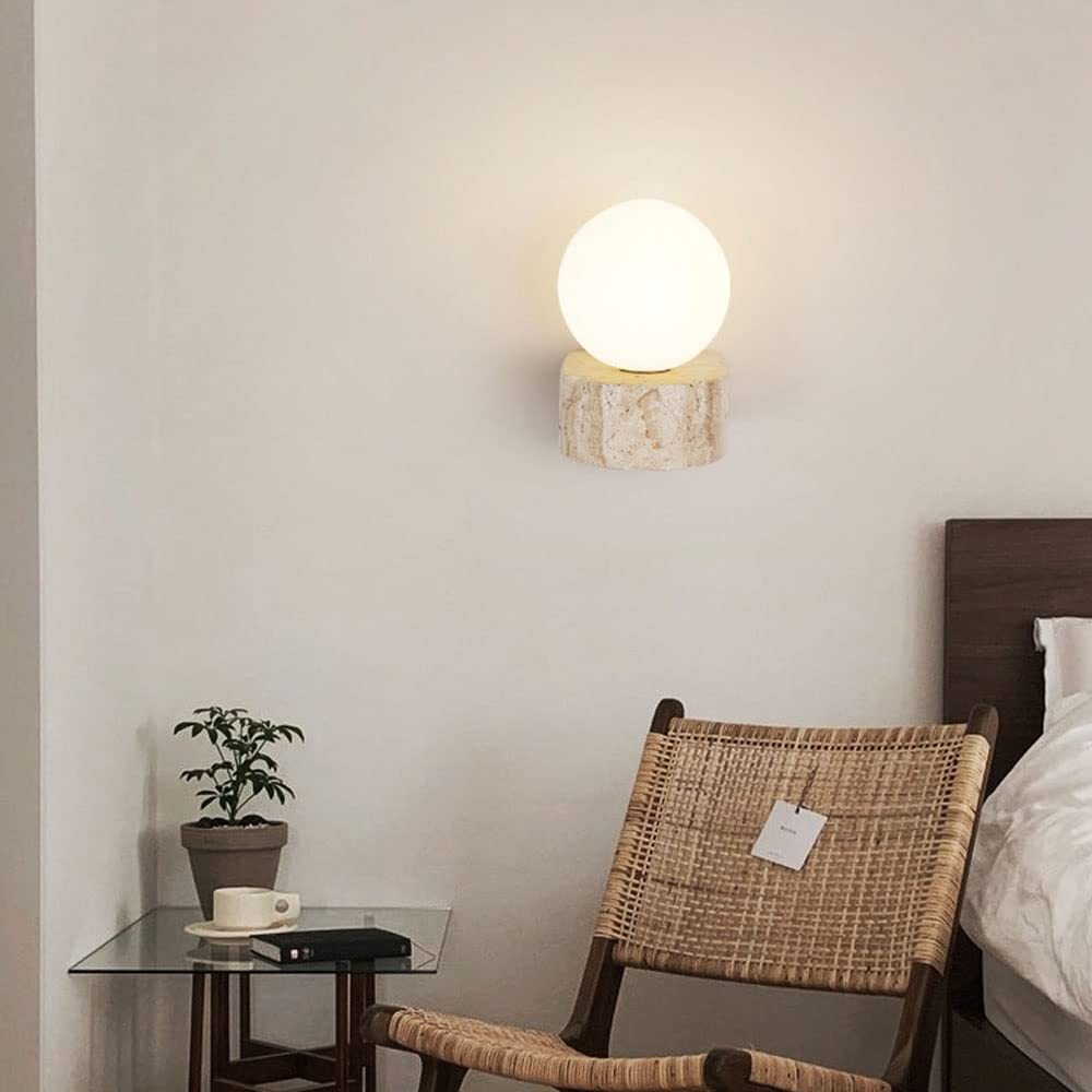 Creative Natural Yellow Travertine Wall Lamp -Homdiy