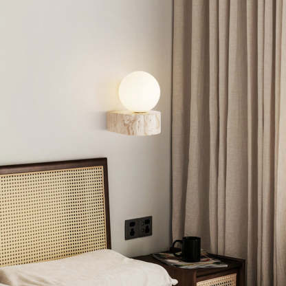 Creative Natural Yellow Travertine Wall Lamp -Homdiy