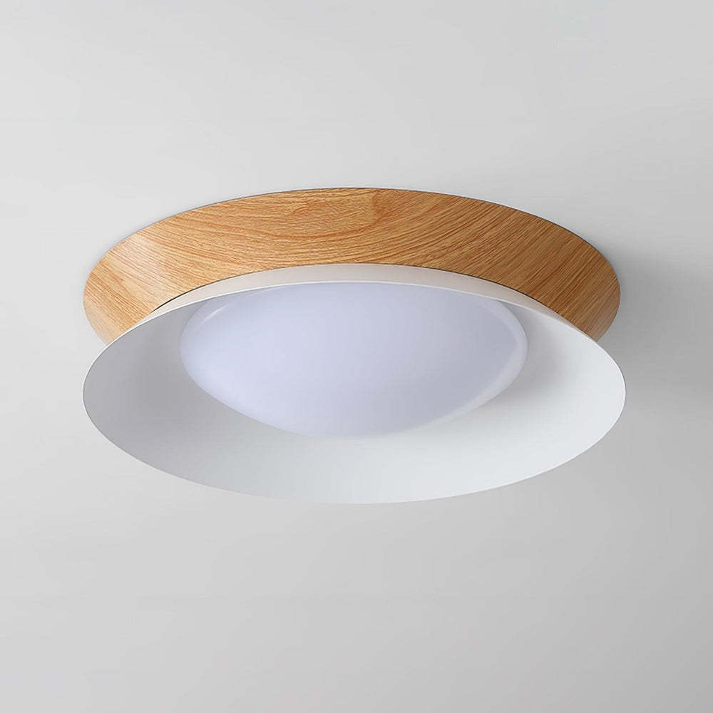 Modern Wood Grain Round Ceiling Light -Homdiy
