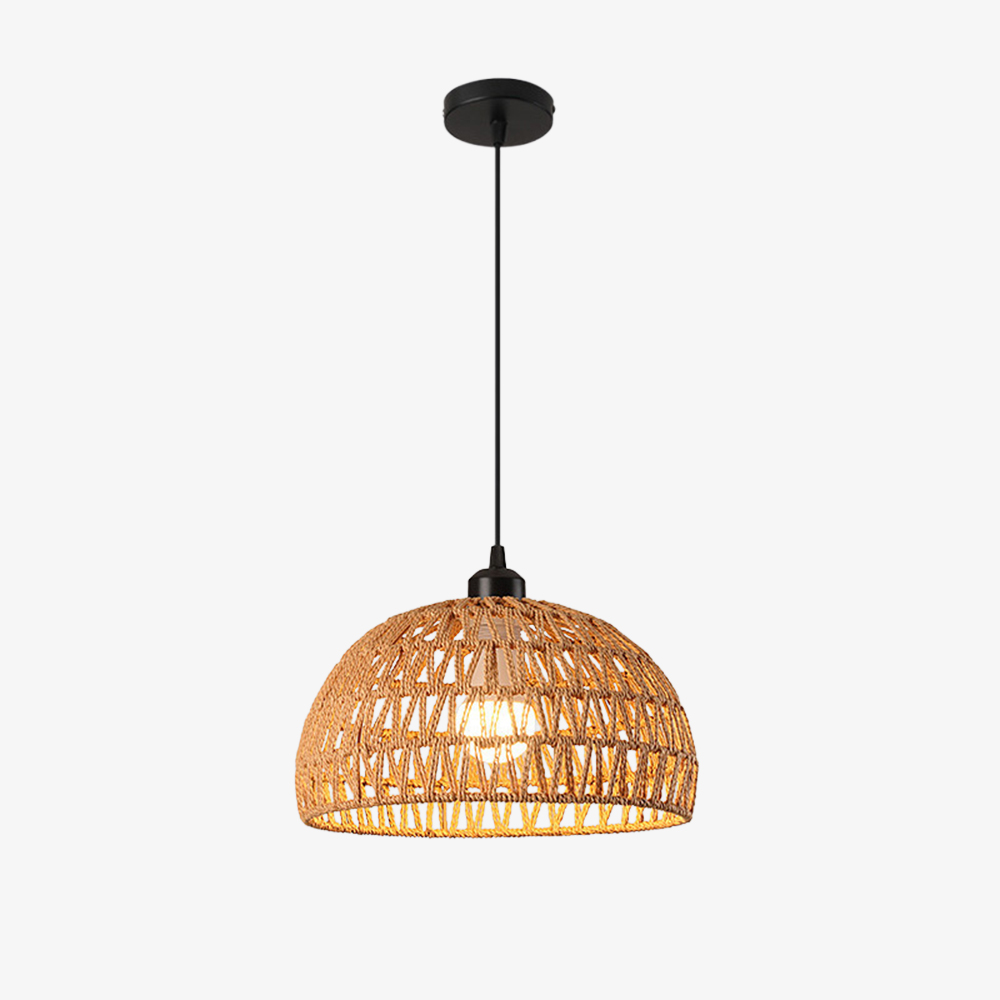 Rustic Natural Rope Pendant Light for Kitchen & Dining Room