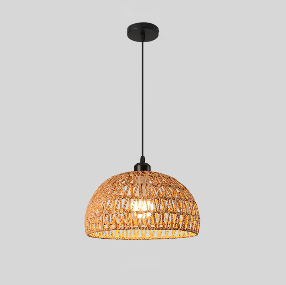 Rustic Natural Rope Pendant Light for Kitchen & Dining Room