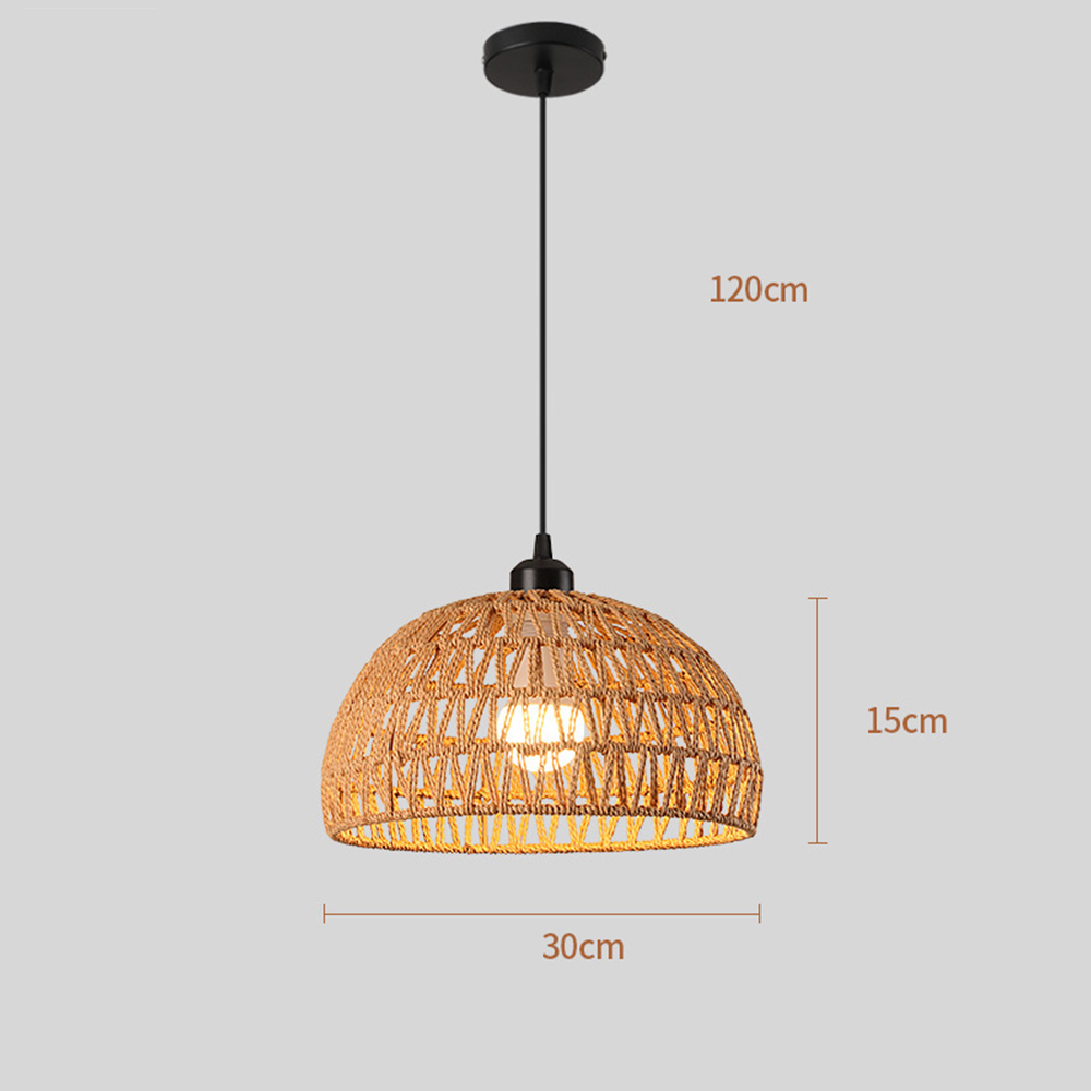 Rustic Natural Rope Pendant Light for Kitchen & Dining Room