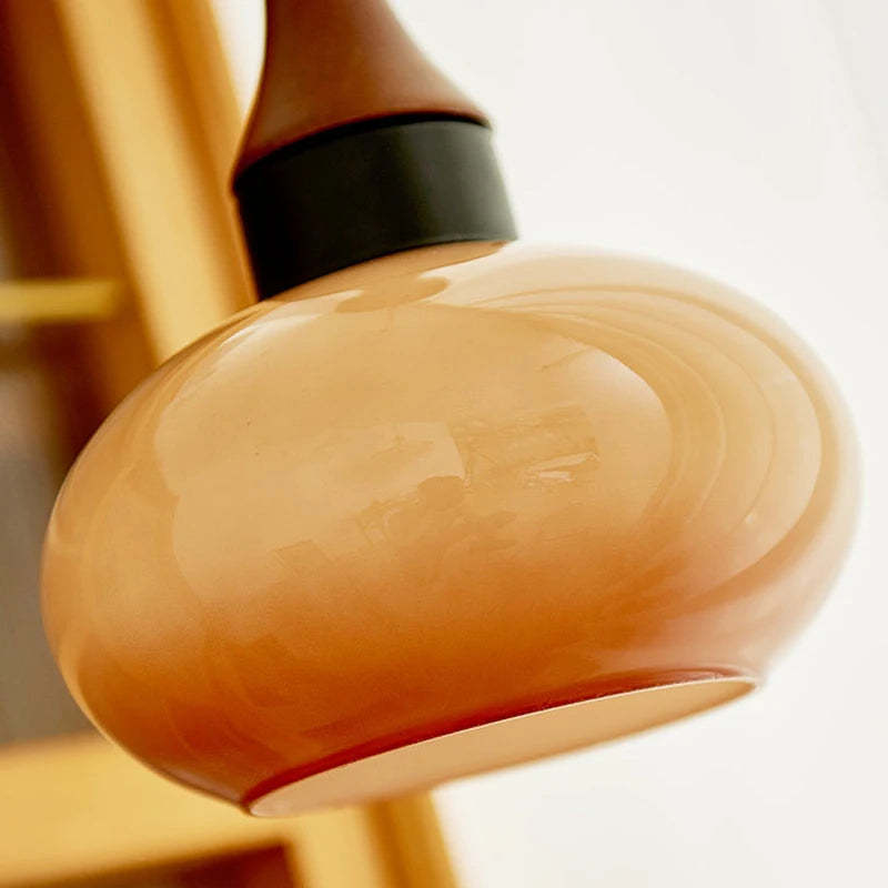 Retro Wooden Brown Dome Kitchen Island Hanging Light -Homdiy