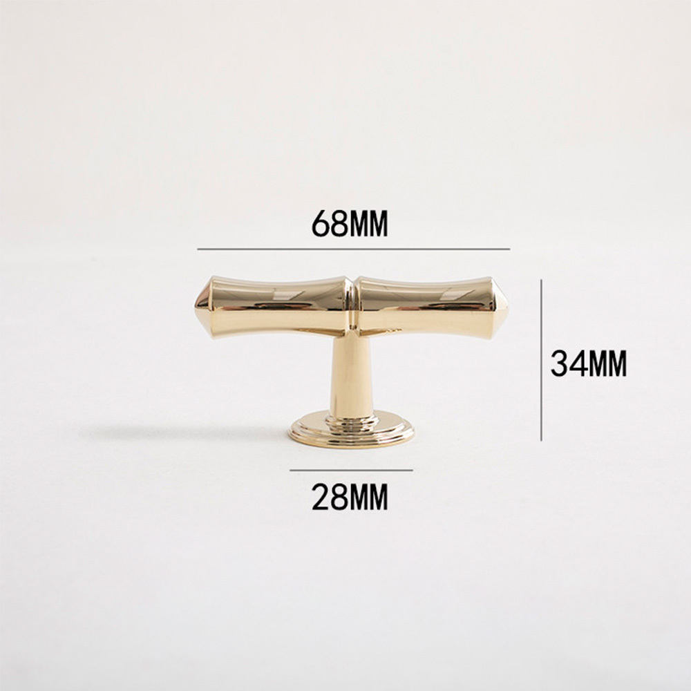 Light French Bamboo Polished Brass Drawer Pulls