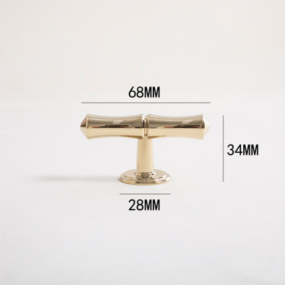 Light French Bamboo Polished Brass Drawer Pulls