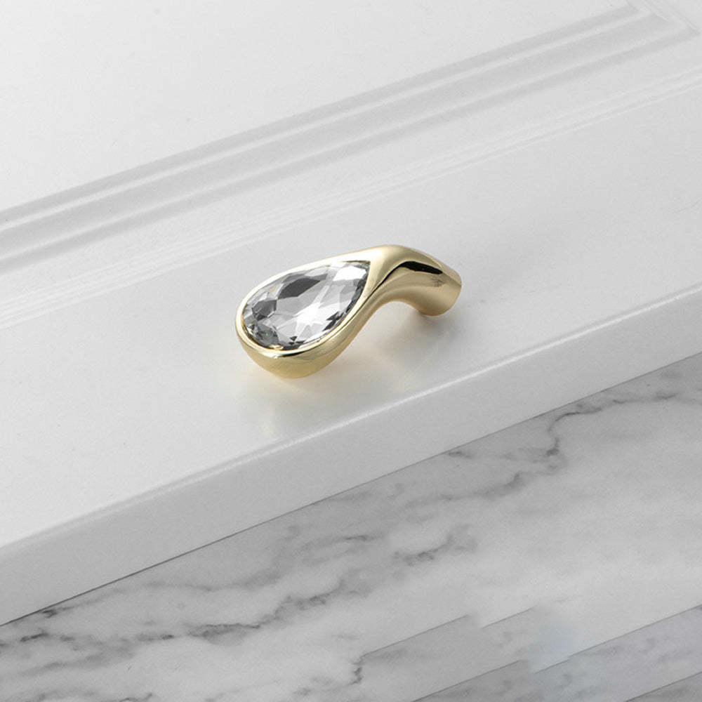 Gold Crystal Kitchen Cabinet Handles -Homdiy