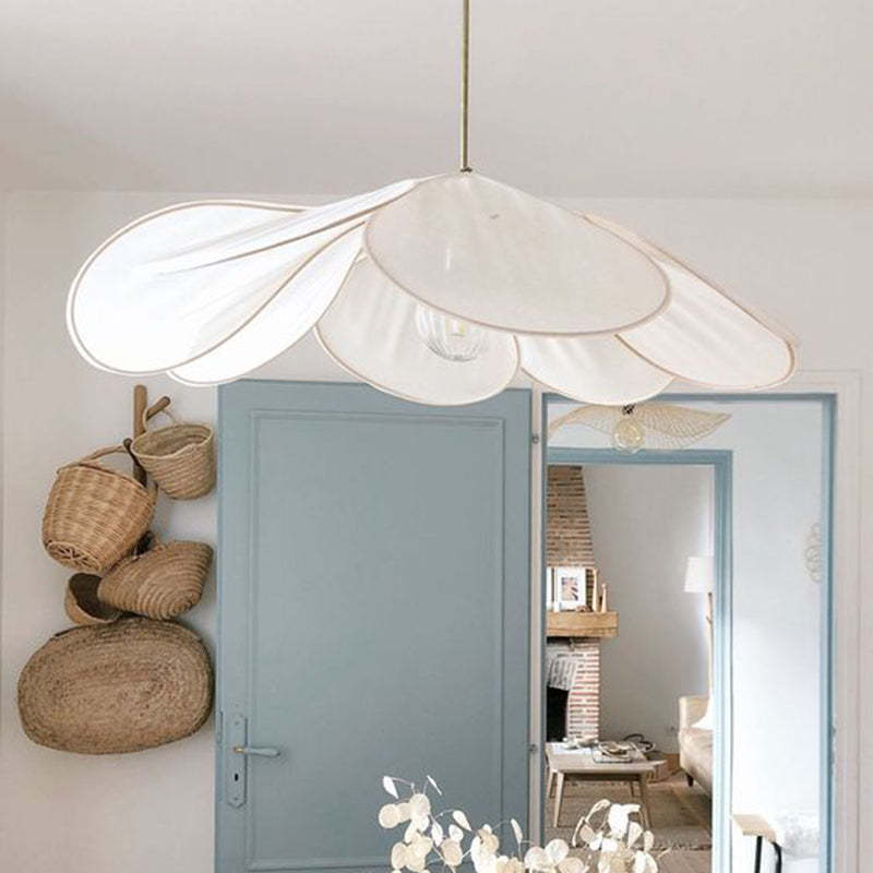 Nordic White Fabric Pendant Light Petals Pendant Lamp -Homdiy