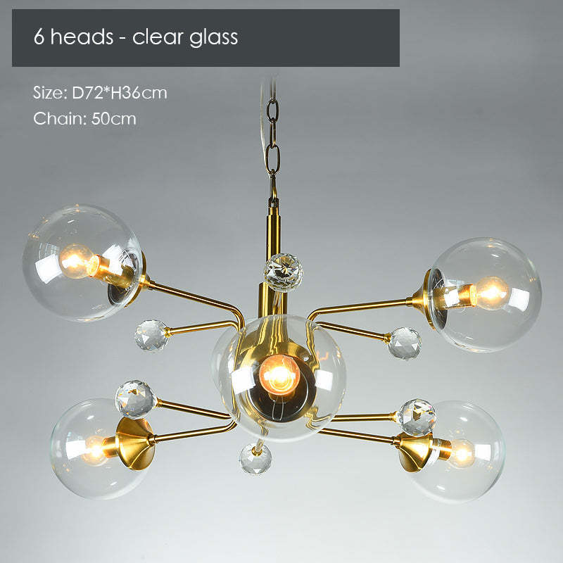 Modern Glass Sputnik LED Chandelier -Homdiy
