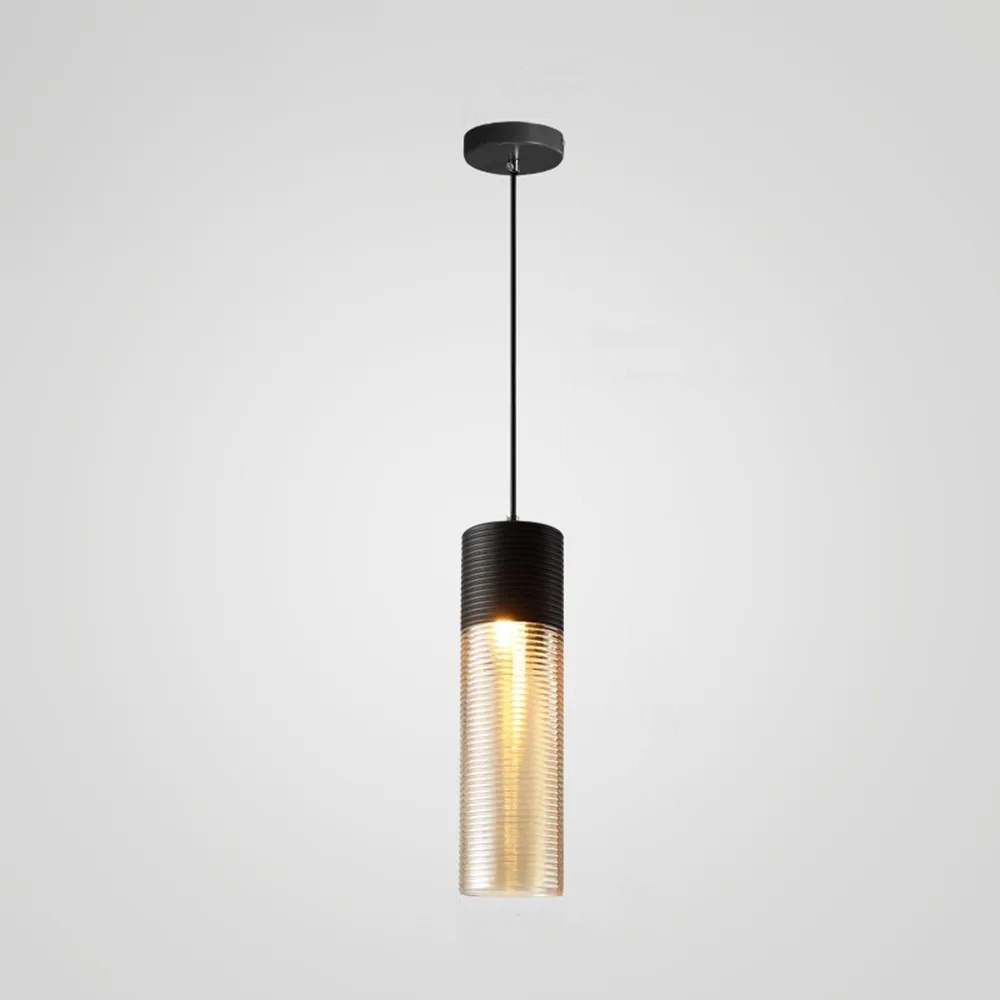 Homdiy Pendant Lights Ribbed Industrial Style Glass Dining Room Pendant Lights