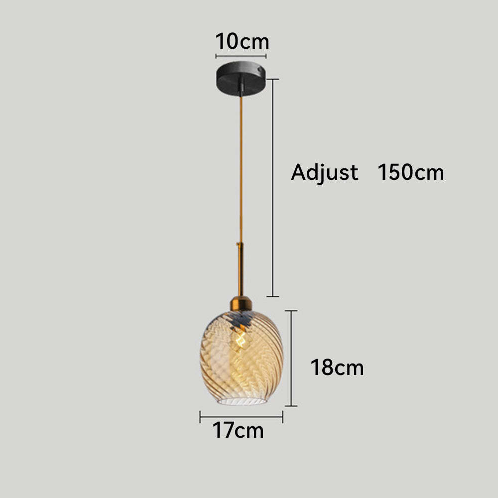 Ripple Glass Simple Dining Room Pendant Light