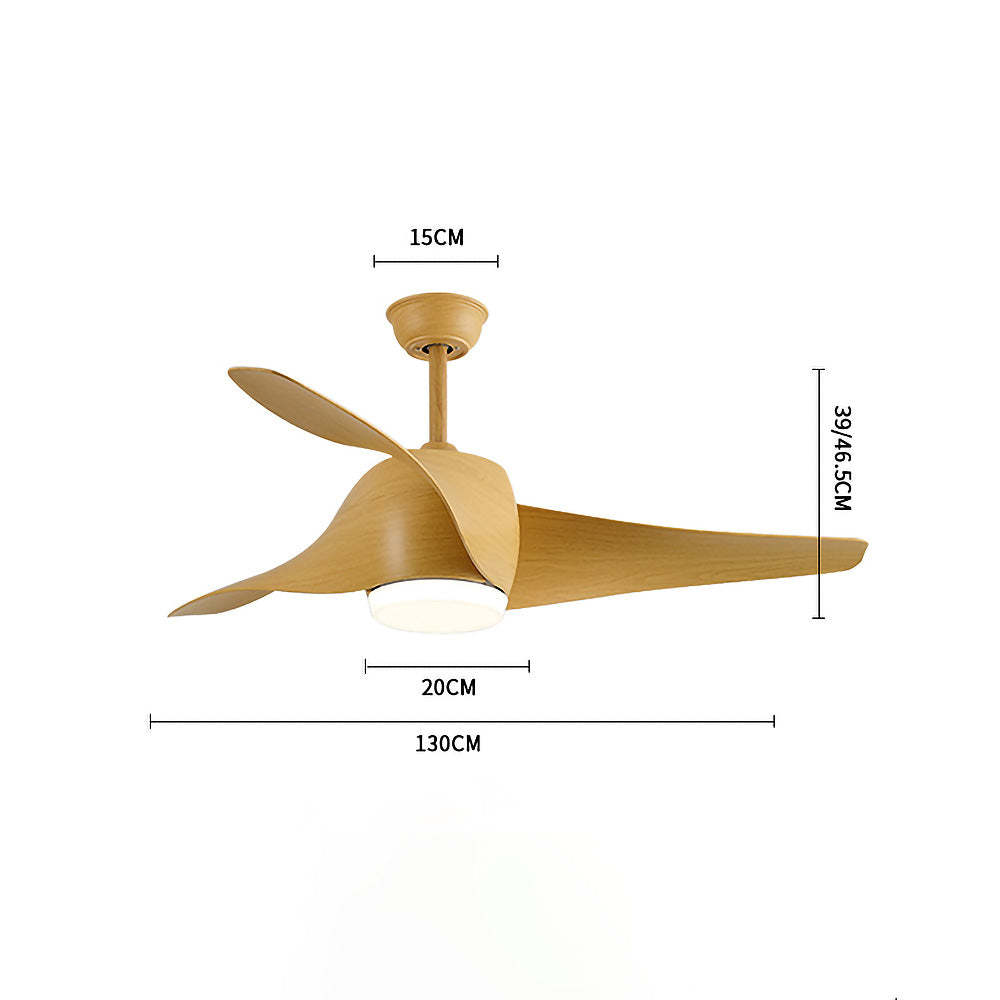 Modern Simple Flush Living Room Ceiling Fan With LED Light And Remote -Homdiy