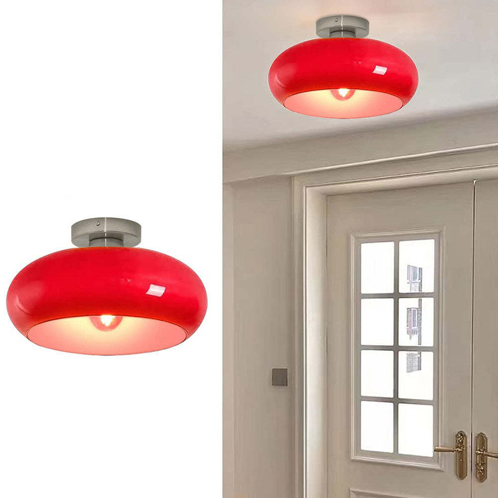 Retro Round Glass Shade Ceiling Light -Homdiy