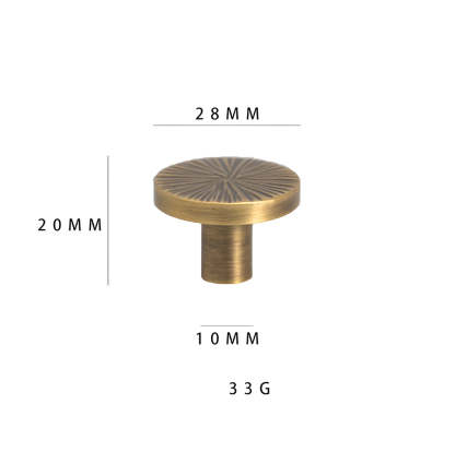 Retro Brass Semi Circle Textured Cabinet Handles