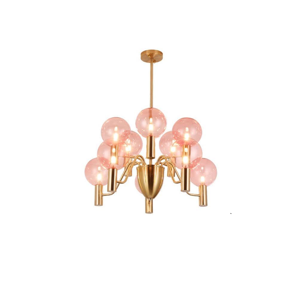 Modern Decorative Pink Glass Bubble Chandelier -Homdiy