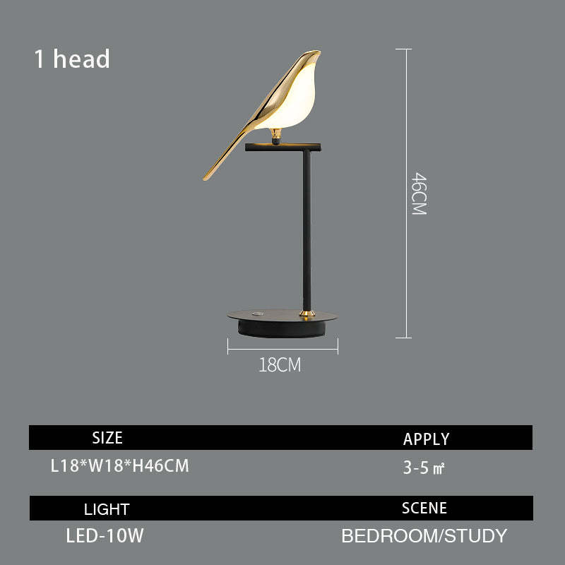 Electroplating Golden Bird Table Lamp for Bedroom -Homdiy