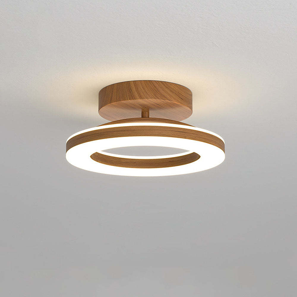 Acrylic Circle Wood LED Hallway Ceiling Light