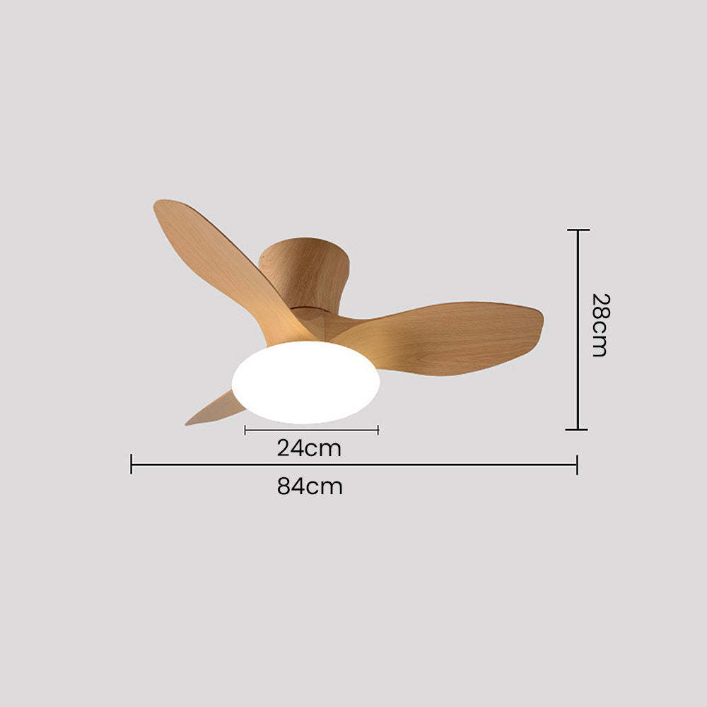 Nordic Simple Stylish Bedroom Flush Ceiling Fan With LED Light -Homdiy