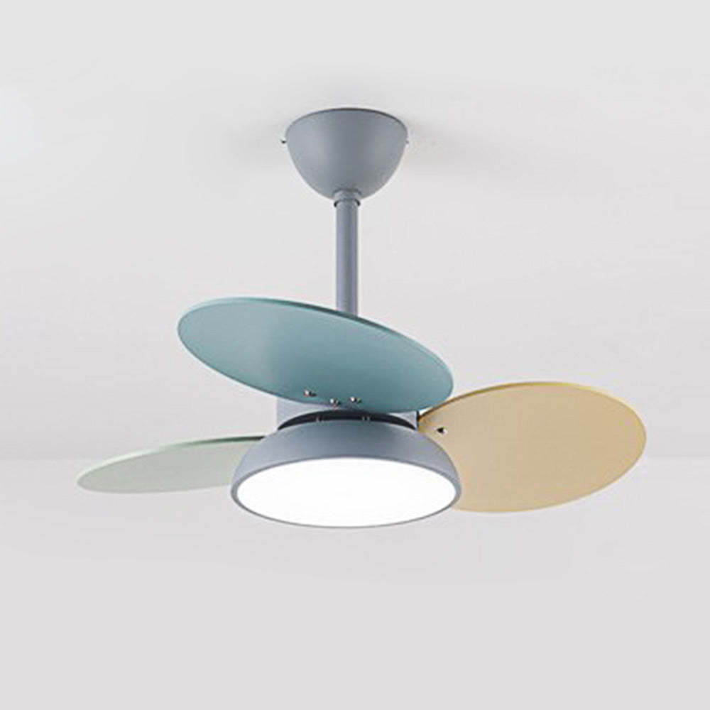 Cute Colorful Semi-Flush Ceiling Fan With LED Bedroom Lighting -Homdiy