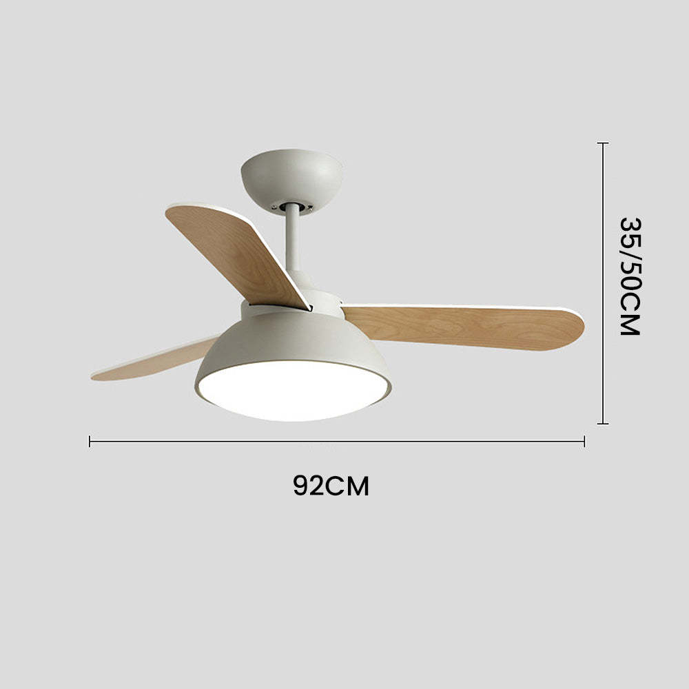 Modern Simple Flush Ceiling Fan With LED Lighting -Homdiy